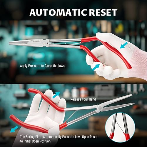 2-Piece Pistol Pliers Set, 11-Inch Long Nose And 10-Inch Long Handle Pistol Pliers, Can Be Used As Fishing Gear And To Hold Nuts And Fasteners, Easy To Work In Tight Spaces