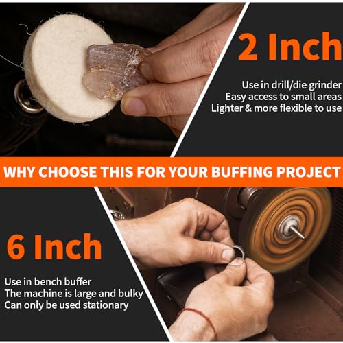 20PCS 2 Inch Quick Change Discs Premium Wool Fine Polishing Wheel with 1/4" Holders for Die Grinder Surface Conditioning (20+1 Plus Kit)