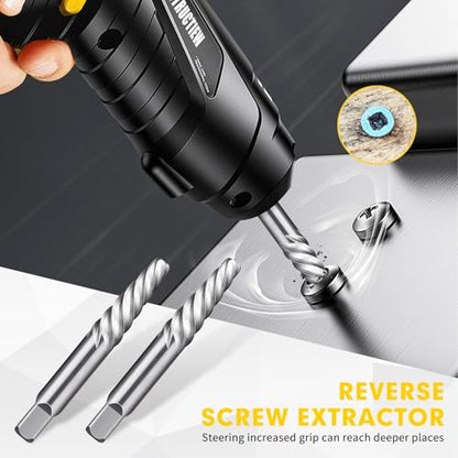 12 Pcs Stripped Screw Extractor Set – Easy Out Screw Extractor Set,Hss 6542 Bolt Extractor Kit,Stripped Screw Removal Tools for Remove Stripped Screws and Broken Bolts - size: 12 Pieces