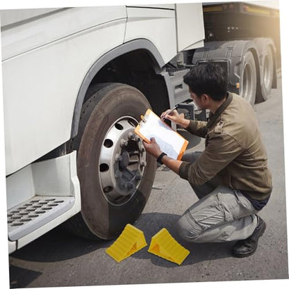 Ciieeo 1Pair Heavy Duty Car Wheel Chocks Portable Slip Tire Stops for Trucks Rvs Trailers Cars Durable Plastic Construction Quick Setup Secure Stability for Travel