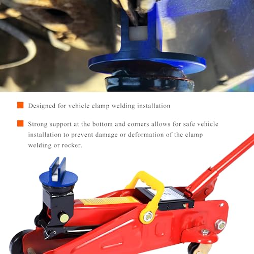 Universal Magnetic Jack Pad, 0.4" Slotted Aluminum Grooved Jacking Puck Pinch Weld Adapter, Heavy Duty Pinch Weld Frame Rail Protector for Sub-Frame Vehicle Floor Jack (Blue) - color: Blue