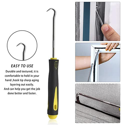 BAYTORY 3Pcs Screen Rolling Tool Kit for Installing Door Mesh Screens Window | Window Screen Spline Roller Tool with Wooden Handle and Nylon Bearing Wheels - style: Nylon