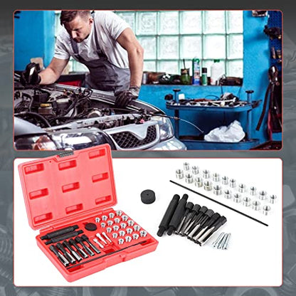 33PCS Glow Plug Thread Repair Kit, Thread Repair Tool Cylinder Head Metric Thread Restorer Kit Tap Insert Driver Guide Pin Thread Insert Tool Set Rethreading Kit Tool for 8mm/10mm/12mm Glow Plugs - size: 33PCS