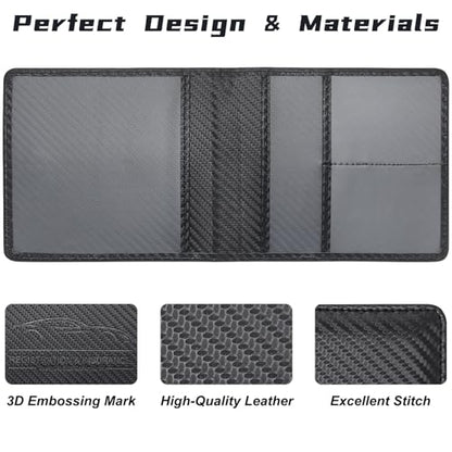 Car Registration and Insurance Holder, Premium Leather Insurance and Registration Holder,vehicle Glove Box Car Organizer, with Magnetic Shut for Cards, Driver License (Carbon Fiber Black-S) - color: 01-Carbon Fiber Black-S