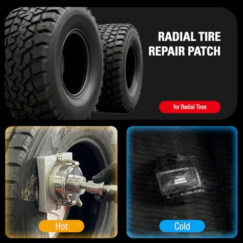 CKAuto 20 pcs Radial Tire Patches Heavy Duty 2-1/4" x 4-1/3" (60mm x 110mm) | for Radial Tubeless Tire of Cars Vans SUVs Buses & Heavy Trucks Tractor Agricultural Vehicles Rectangle - size: 2-1/4" x 4-1/3" (60 x 110mm) 20 PCS