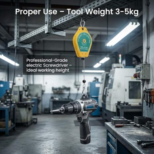 QWORK Spring Balancer, 2 Pack 6.6lbs - 11lbs Bearing Retractable Tool Fixture Holder for Assembly-line - size: 6.6lbs - 11lbs