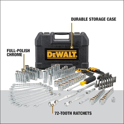 DEWALT Mechanics Tool Set, 1/4 and 3/8 Inch Drive, SAE, 172-Piece (DWMT81533) - style: 172 pc
