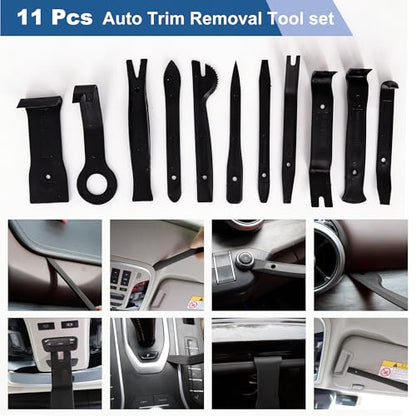19Pcs Trim Removal Tool,Auto Clip Pliers Fastener Remover Set with Storage Bag,Car Pry Tool Kit for Door Panel Dashboard Body,Panel, Audio, Dash, Window and Upholstery, Black - color: Black