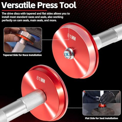 Bearing Press Kit, 43 Pieces Bearing Race and Seal Driver Set with Seal Driver and Bearing Adapters, Bearing Race Punch Set, Bearing Seal Driver Kit, Seal Driver Installer Set for Bearing Installation