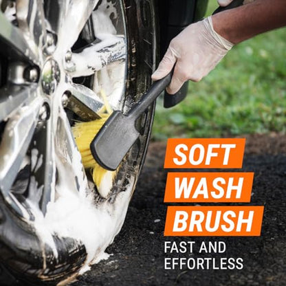 Armor All Wheel and Tire Cleaner and Tire Shine Kit, Heavy Duty Car Wheel Cleaner, Extreme Tire Shine Spray and Wash Brush - 3 Count - style: Heavy Duty Wheel Cleaner & Tire Shine Kit