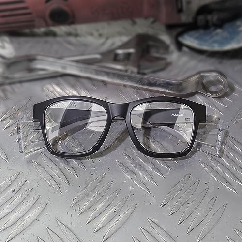 UKNOW Safety Glasses - Anti Fog Lenses - Eye Protection with Side Shields - ANSI Z87.1 Protective Eyewear - UV Protection - color: Black