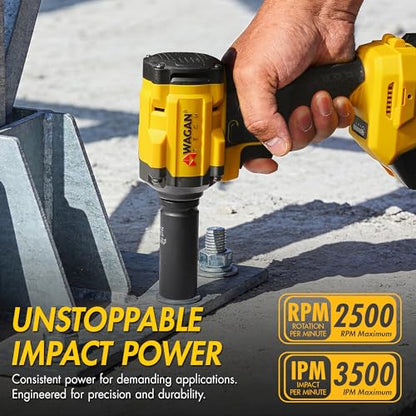 Wagan EL4500 OneVolt Cordless 3-in-1 Power Tool, 1/2 Inch Brushless Impact Wrench Kit with 280 ft-lbs Torque, 21V 3Ah Battery, Drill Bits, Screwdriver Bits and Impact Sockets for Car and Home - size: EL4500 21V