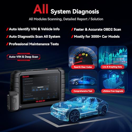 iCarsoft CR Max BT (Enhanced) Wireless Bidirectional Diagnostic Tool, ECU Adaptation/Teach-in, 49+ Reset All System Touchscreen Battery Registration ECU Coding OBD2 Scanner with 38Pin + 20Pin Adapter - style: Enhanced CR MAX BT Diagnostic Tool