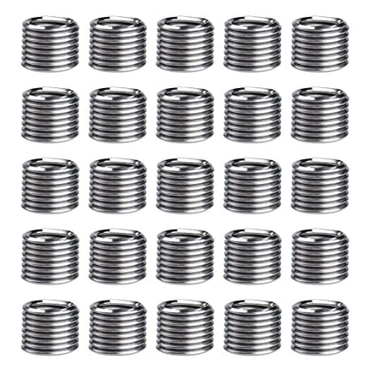 Yakamoz 30Pcs M8 Thread Repair Kit Metric M8 x 1.25 Helical Coil Inserts Stripped Thread Repair Damaged Screw Threads Rethreading Drill Bit Taps Helicoil Kit Repairing Tool