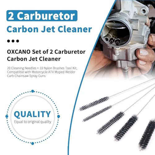Carburetors Carbon Dirt Jet Remove Cleaner, 20 Cleaning Needles + 10 Nylon Brushes Tool Kit, Compatible with Motorcycle ATV Moped Welder Carb Chainsaw Spray Guns - size: 20 Cleaning Needles