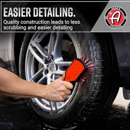 Adam's Polishes Tire Brush Premium Tire Brush for Car Detailing & Rubber Tire Car Cleaning| Use W/Tire Cleaner or All Purpose Cleaner & Before Tire Shine or Wheel Cleaner