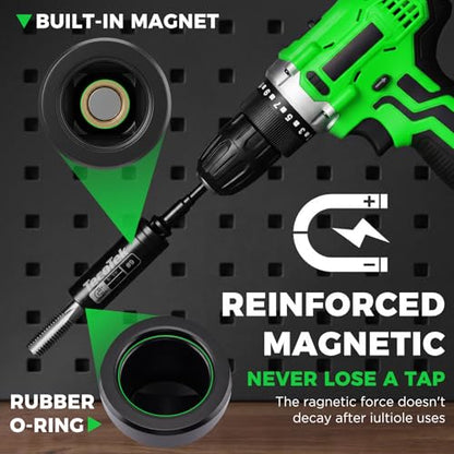 TecoTek 6PCS Magnetic Large Tap Socket Set, 1/2" Drive Square Drive Tap Handle Tool, Tap Sockets Fit 5/8", 11/16", 3/4", 7/8" and 1" Taps Manufactured to M.C.T.I. Standards - size: Large Magnetic Tap Socket