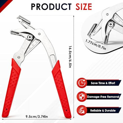Qivine Car Clip Pliers, Auto Fastener Clip Removal Tool, Spring-Loaded Car Clips Removal Pliers with Anti-Slip Grip for Auto Door Panels Without Damage
