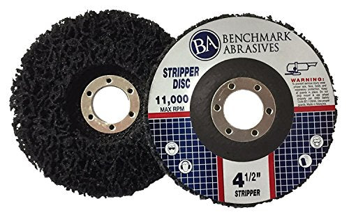 Benchmark Abrasives 4 1/2 Inch Stripping Disc with 7/8" Arbor Angle Grinder Disc Rust Remover for Metal Paint Stripper on Wood, Plastic - Metal Polishing Wheel - Silcone Carbide Strip Disc (10 Pack)