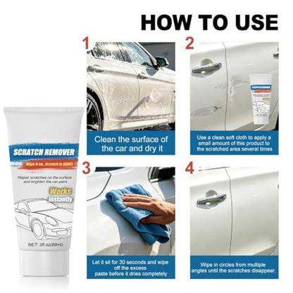 Car Scratch Remover for vehicles, Scratch Removal Wax with Sponge & Towels | Scratch Removal Wax Easily Removes Light Scratches, Swirls and Water Spots, Auto Detailing Polish for Light to Deep Scratches