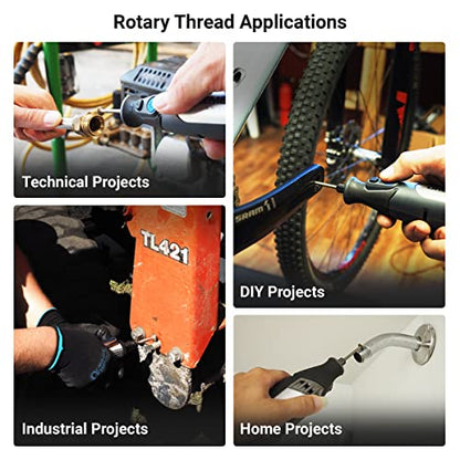 Repair Kits - Faster & Easier to Chase, Restore & Clean Internal or External Threads, All in One Universal Thread Files Set, Inch, Metric, Grooves, Glands, Acme, Buttress Thread - size: Standard Kit (8pc)