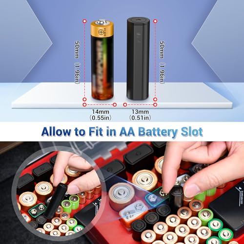 (2 Pack)LR41 Battery Holder,AA Size Coin Cell Battery Case for 20x LR41/AG3/SR41/192/384/RW87/SR41W/GP192/312 Hearing Aid Batteries,LR41 Button Storage,Allow to fit in AA Battery Slot - size: (2 PACK)Battery Case for LR41 & More