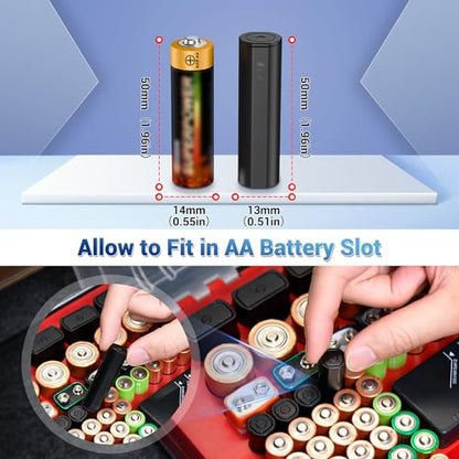 (2 Pack)LR41 Battery Holder,AA Size Coin Cell Battery Case for 20x LR41/AG3/SR41/192/384/RW87/SR41W/GP192/312 Hearing Aid Batteries,LR41 Button Storage,Allow to fit in AA Battery Slot - size: (2 PACK)Battery Case for LR41 & More