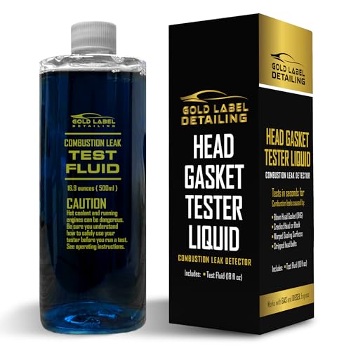 Gold Label Combustion Leak Test Fluid – 500ml (16.9 oz) | Head Gasket Tester Liquid for Gas & Diesel Engines | 100+ Tests | Fast Leak Detection for Cracked Heads, Blocks, Gaskets - style: Fluid (16.9 oz)
