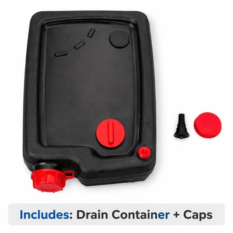 Oil Drain Pan, Low Profile Automotive Oil Change Catch Basin Container with Pour Spout and 2 Side Handles, Black (10 Quart) - size: 10 Quart