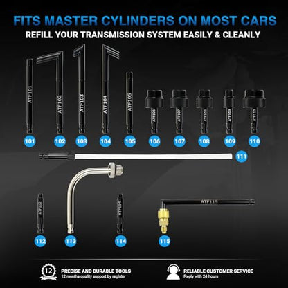 YSTOOL 7.5L Transmission Fluid Pump Manual ATF Refill Fill System Dispenser Hand Pump Kit Portable Automatic Oil Transfer Change Filling Tools with 15PCS ATF Adapters Blue Case - color: Blue Case