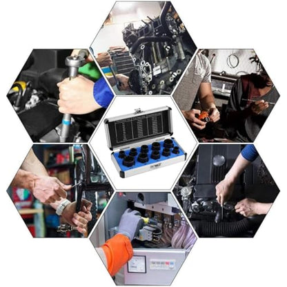 10 Pcs Nut Remover Set with Storage Case,9-19mm Impact Nut Extractor Set,Bolt Remover Tool Set,Nut Extractor Socket,Drive Socket kit,Locking Socket Tools Kit (Hight Set)
