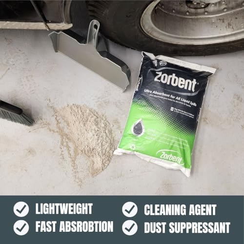 Zorbent Oil Spill Absorbent | 70 Bag Skid | Absorbs up to 6 Gallons of Liquid Per Bag. Non-Toxic, Low-Dust, with Cleaning Agent. For Fast Industrial and Commercial Spill Cleanup. - size: 960 Ounce (Pack of 70)