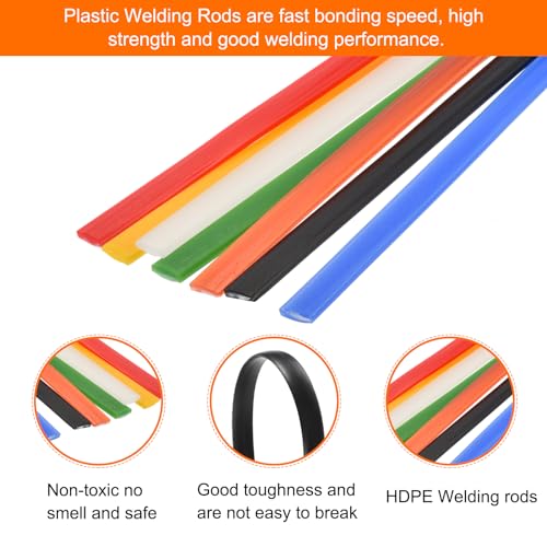 MECCANIXITY 7pcs 10 Inch Plastic Welding Rods HDPE Welding Strips Welder Rods for Plastic Welder,Car Bumper, Kayak Repair