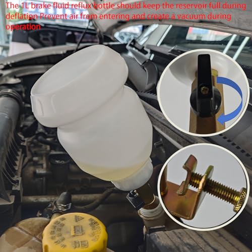 2L Vacuum Brake Bleeder - Vacuum Brake Bleeder Kit with Brake Fluid Extractor and 1L Refilling Bottle with Adapters