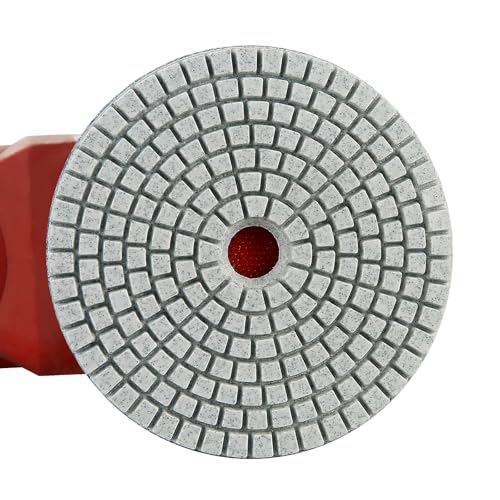 LOZLIN 4 Inch Diamond Polishing Pads with 5/8’’-11 Backer Pad,16PCS Wet/Dry Stone Polish Kit for Drill,Angle Grinder,Rock Polisher,50-10000 Grit for Concrete,Marble,Quartz,Tile,Countertop & Rock