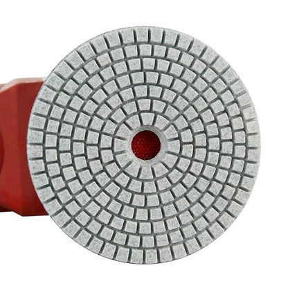 LOZLIN 4 Inch Diamond Polishing Pads with 5/8’’-11 Backer Pad,16PCS Wet/Dry Stone Polish Kit for Drill,Angle Grinder,Rock Polisher,50-10000 Grit for Concrete,Marble,Quartz,Tile,Countertop & Rock