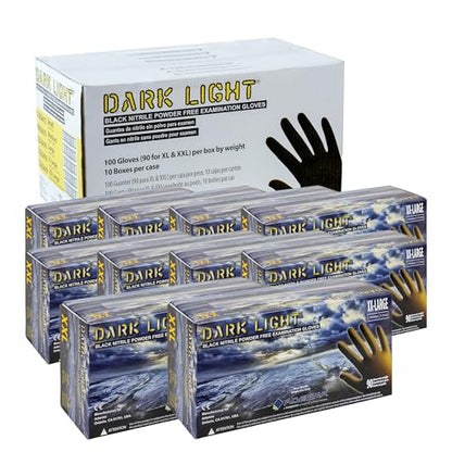 Adenna Dark Light Bulk Disposable Nitrile Gloves – 9 Mil, Heavy Duty Work Rubber Glove with Textured Grip, Non-Latex & Powder Free, Case of 900, 2X-Large, Black - size: 2X-Large (Case of 900)