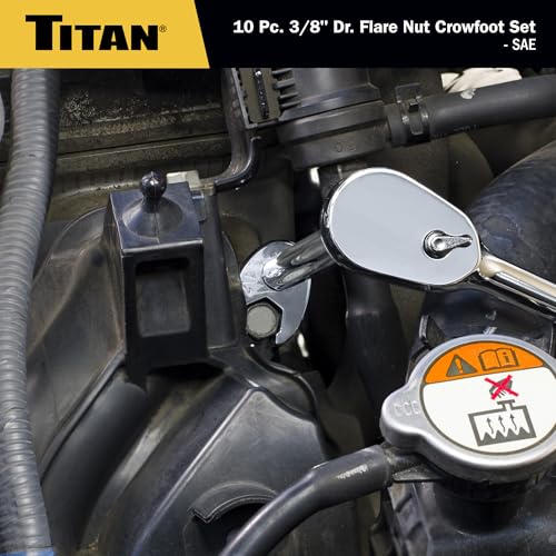 Titan 17296 3/8" Drive SAE Flare Nut Crowsfoot Wrench Set