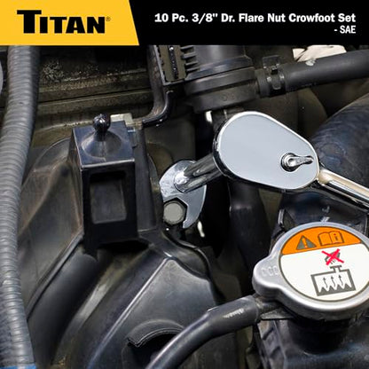 Titan 17296 3/8" Drive SAE Flare Nut Crowsfoot Wrench Set