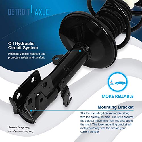 Detroit Axle - 1.8L Front Struts Sway Bars for 2011-2013 Toyota Matrix 2009-2013 Corolla Complete 2 Ready Struts w/Coil Spring 2 Sway Bars 2010 2011 2012 Replacement Suspension Kit - size: 4QS1900686/Sway Kit