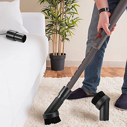 Honoson 3 Pcs 25 mm Vacuum Brush Attachment Round Dust Brush with 1-1/4 to 1-3/8 Inch Hose Adapter for 1.25 Inch Cleaner Vacuum Attachment Soft Bristle Replacement(PP Material)