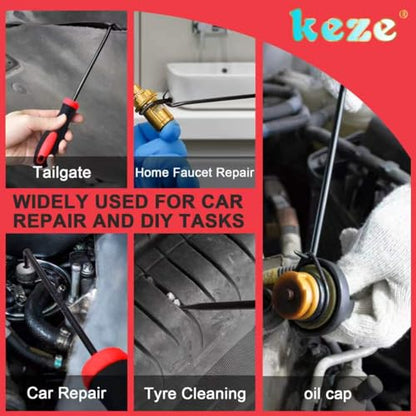 Keze 12 Pcs Pick and Hook Tool Set Includes Long & Mini Precision Pick Tool Kit for Car Auto Oil Seal/O-Ring Seal Gasket Pick Hooks Puller Remove - color: Black-12 Hook and Pick Set