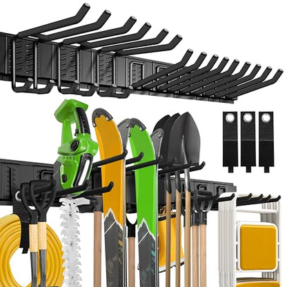 klasit Garage Wall Organizer,15Pack Carries 675 lbs,Garden Tool Organizer 48in With Large Storage Space,Easy Assembly, Sturdy Design,for Efficient Tool Storage Garage Organization | Carries 675 lbs