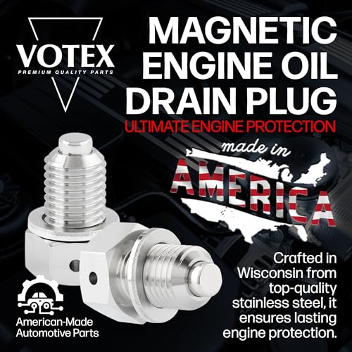 Votex - Made in USA - M12 X 1.5MM Magnetic Engine Oil Drain Plug fits BMW, Mini, Toyota - Stainless Steel - Part Number DP010 - size: M12 X 1.5 Magnetic Drain Plug