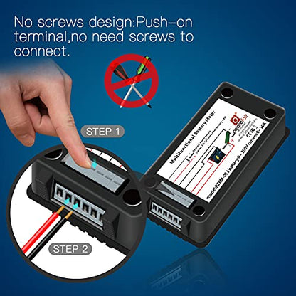 DC 0-200V 100A Digital Battery Monitor Meter, LCD, Solar, Multifunction | Solar Power Meter, Multimeter, Ammeter, Voltmeter, 12V/24V/48V, for RV, Car Battery, Current Voltage - style: DC 100A Battery Meter（100A Shunt）