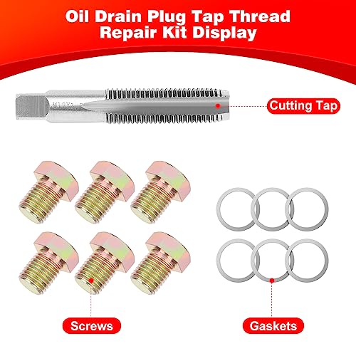 Oil Drain Plug Tap Thread Repair M13x1.5MM Oil Pan Screws Rethread | Oil Drain Plug Thread Repair Tool Kit Oil Pan Screws Rethread Tool - size: M13 X 1.5MM