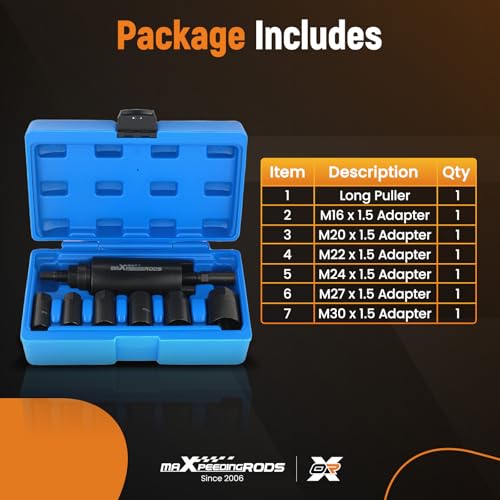 maXpeedingrods Drive Shaft Puller Extractor Tool Set for BMW VW Audi Porsche MB Subaru, 7PCS CV Axle Puller Removal Kit with 6 Adapters (M16, M20, M22, M24, M27, M30)