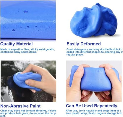 Car Clay Bar Auto Detailing Kit - 4 Pack X 100g Magic Clay Bar Cleaning with Easy Wash The