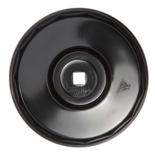 Steelman Low Profile Oil Filter Cap Wrench Socket 100mm x 15 Flute, 3/8-inch Drive, Heavy Duty Chrome Vanadium Steel - size: 100 Millimeter x 15 Flute