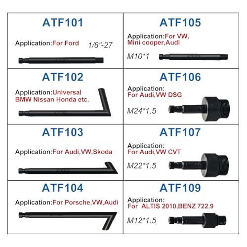 3 Liters Transmission Fluid Pump Oil Filling Filler System Fluid Transfer Pump Tool with 8 ATF Adapters - color: black